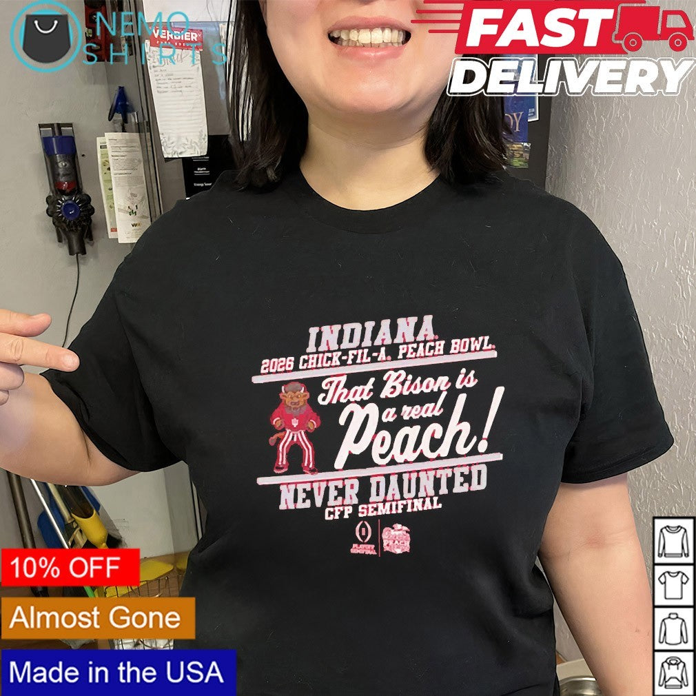 Indiana Hoosiers 2026 Chick-Fil-A Peach Bowl never - Adult & Kids T-Shirts, Sweatshirts & Hoodies apparel design preview 2