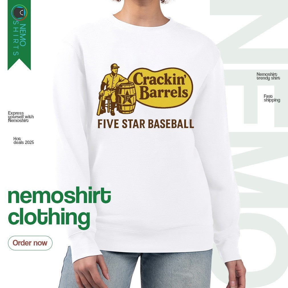Five Star baseball player crackin barrels Cracker - Adult & Kids T-Shirts, Sweatshirts & Hoodies apparel design preview 4