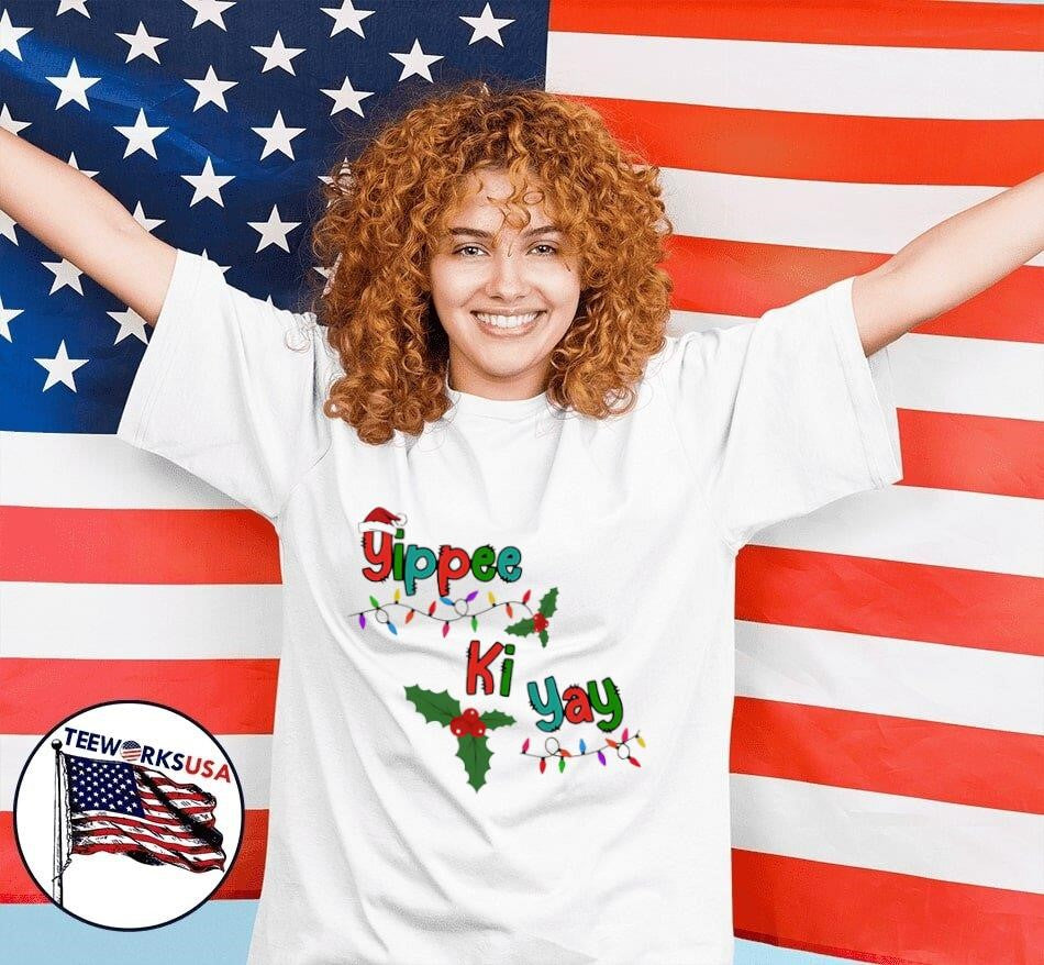 Yippee Ki Yay Christmas lights - Adult & Kids T-Shirts, Sweatshirts & Hoodies apparel design preview 7