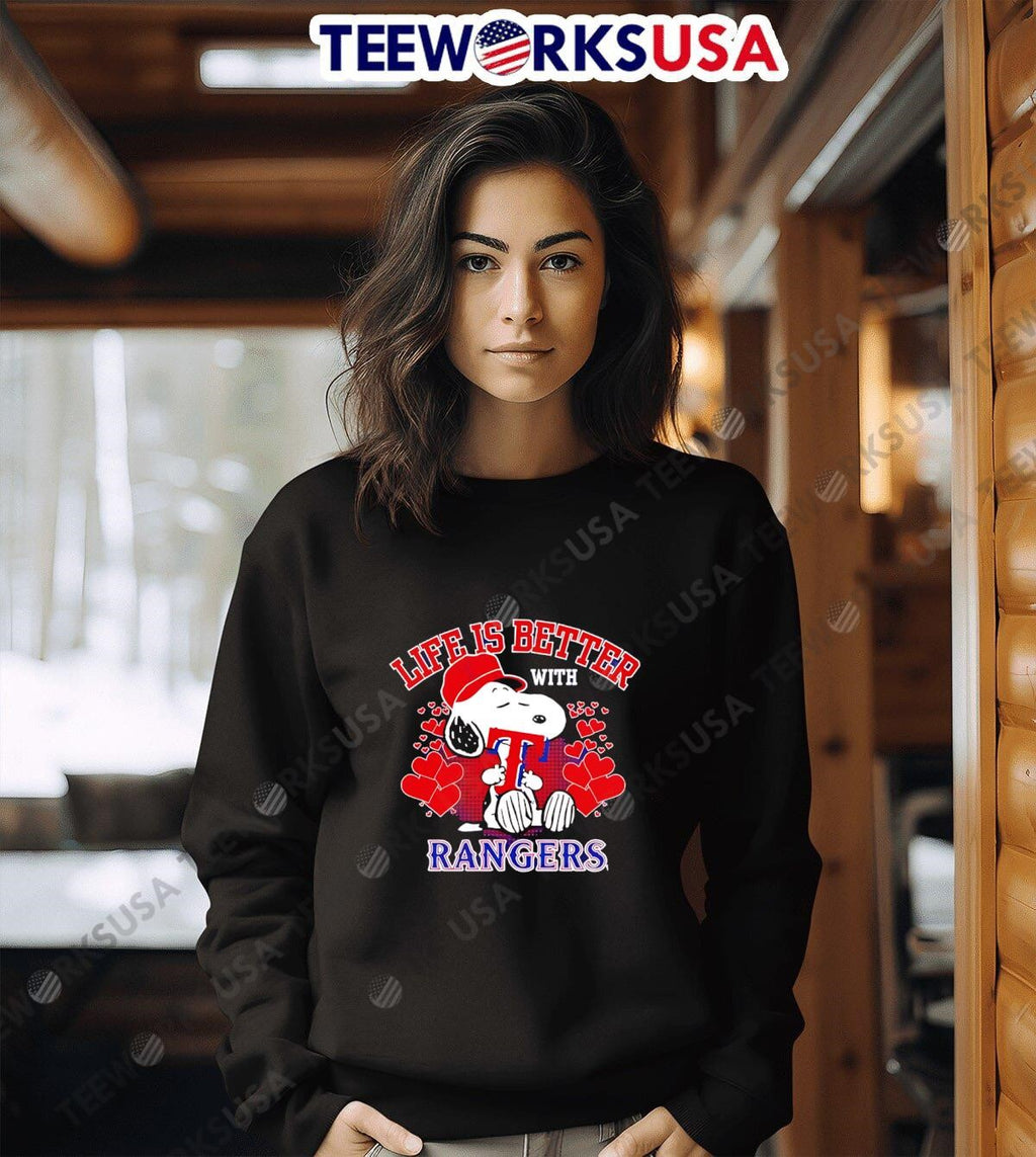 Snoopy Life is better with Rangers - Adult & Kids T-Shirts, Sweatshirts & Hoodies apparel design preview 6
