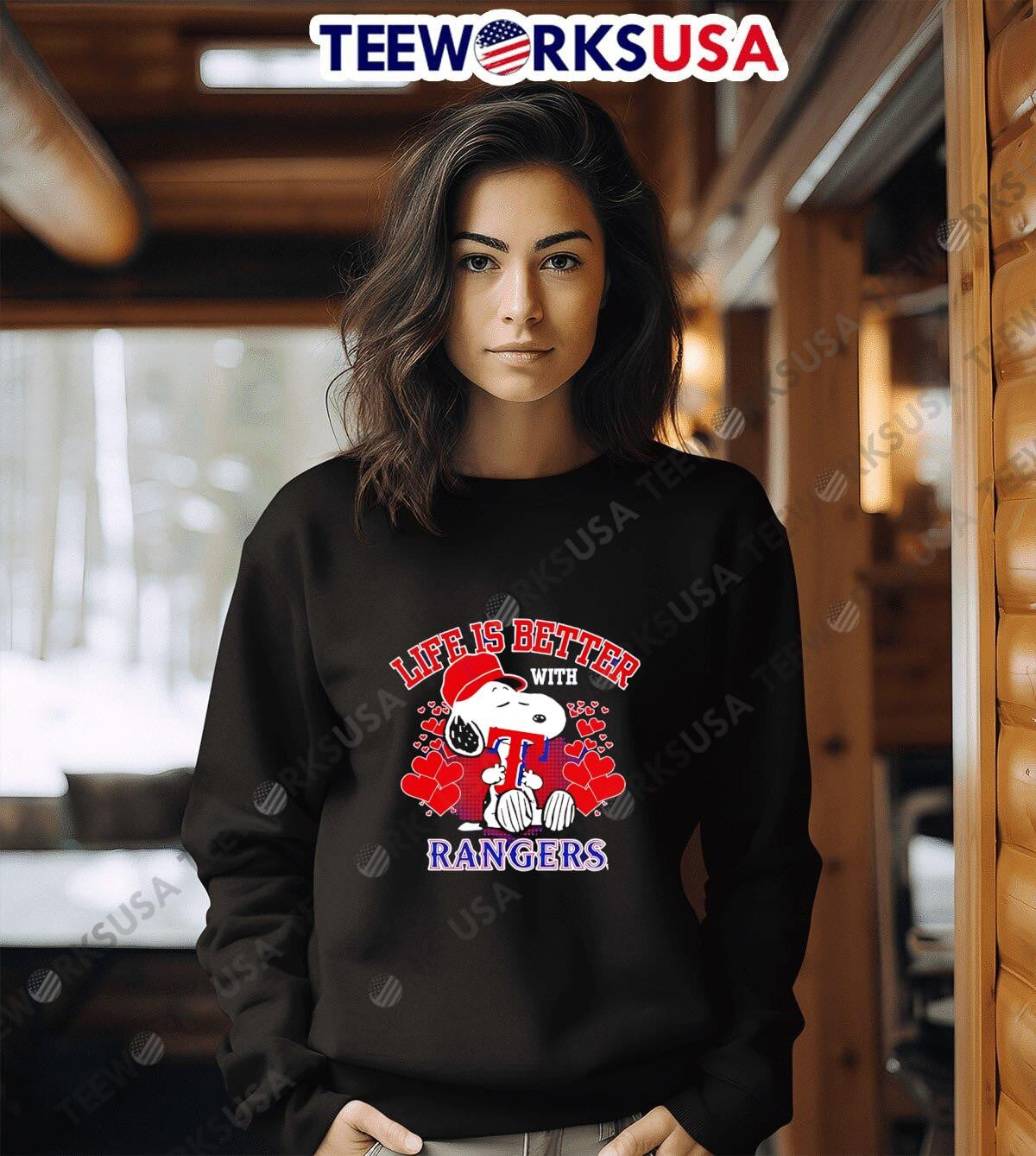 Snoopy Life is better with Rangers - Adult & Kids T-Shirts, Sweatshirts & Hoodies apparel design preview 6