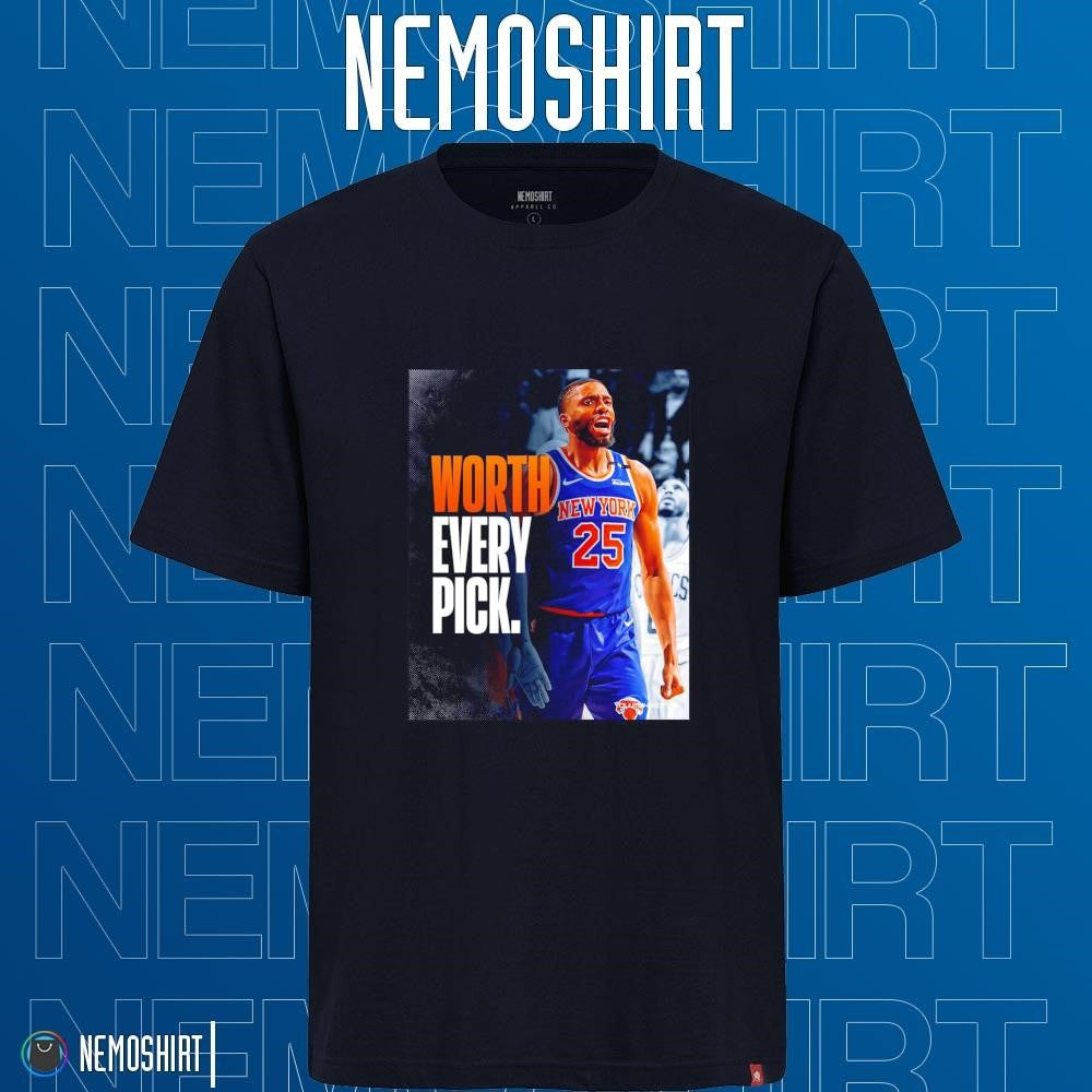 Worth every pick Mikal Bridges New York Knicks - Adult & Kids T-Shirts, Sweatshirts & Hoodies apparel design preview 1