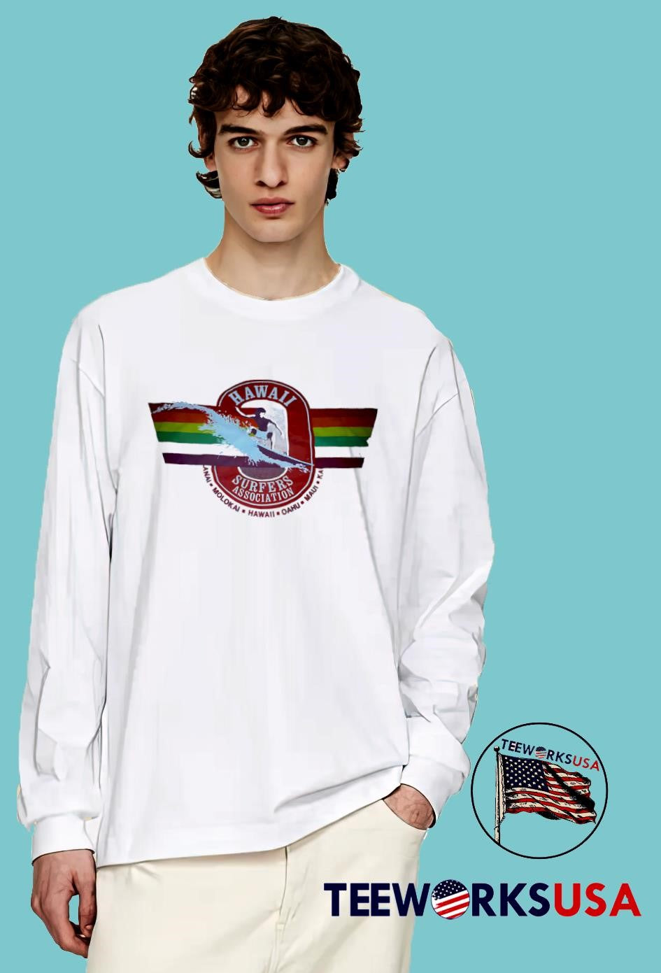 Hawaii Surfers E Associations logo vintage - Adult & Kids T-Shirts, Sweatshirts & Hoodies apparel design preview 4