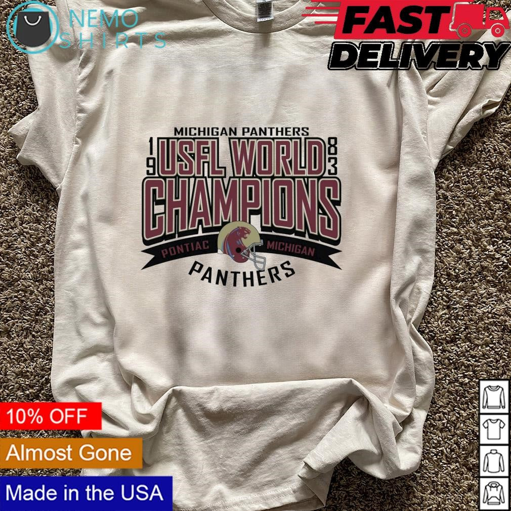Michigan Panthers 1983 USFL world champions - Adult & Kids T-Shirts, Sweatshirts & Hoodies apparel design preview 5