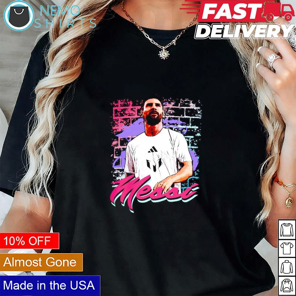 Miami Messi mural - Adult & Kids T-Shirts, Sweatshirts & Hoodies apparel design preview 2