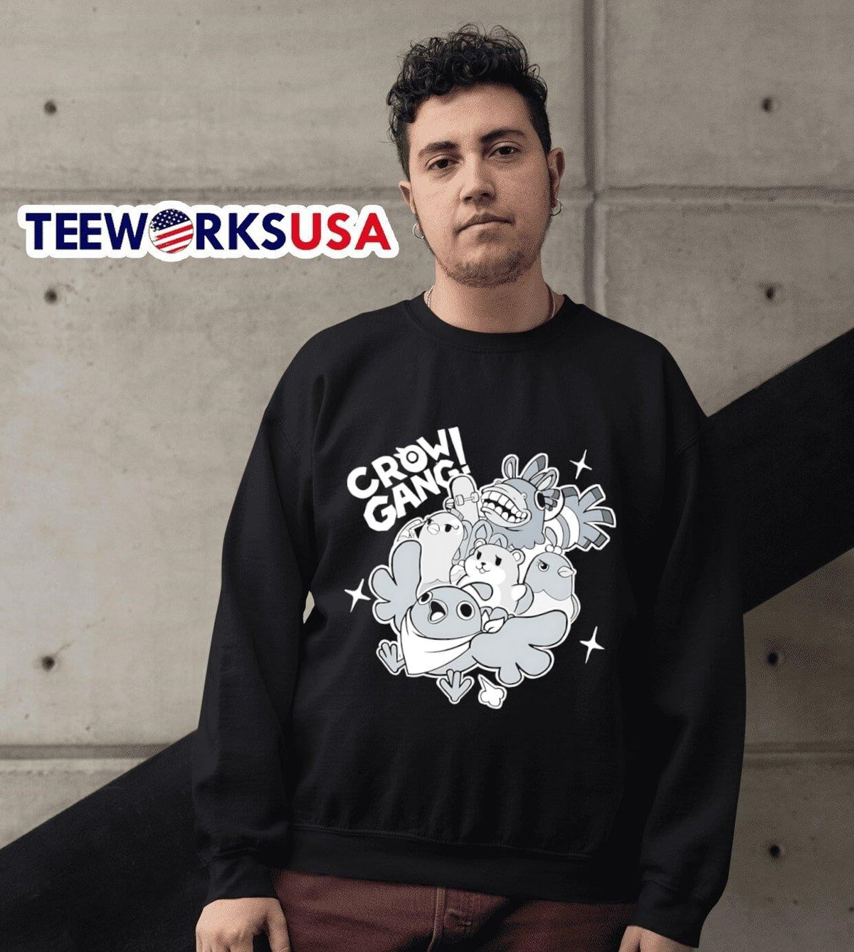 Crow Gang cartoon - Adult & Kids T-Shirts, Sweatshirts & Hoodies apparel design preview 6