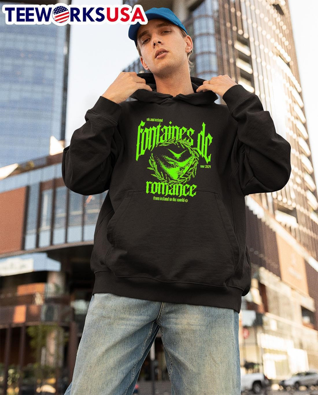Green Fontaines D.C. Romance Ireland - Adult & Kids T-Shirts, Sweatshirts & Hoodies apparel design preview 3