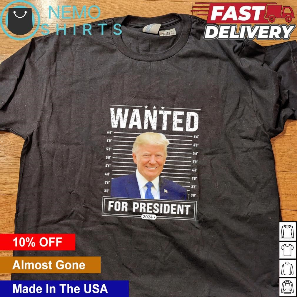 Trump smile wanted for president 2024 mugshot - Adult & Kids T-Shirts, Sweatshirts & Hoodies apparel design preview 4
