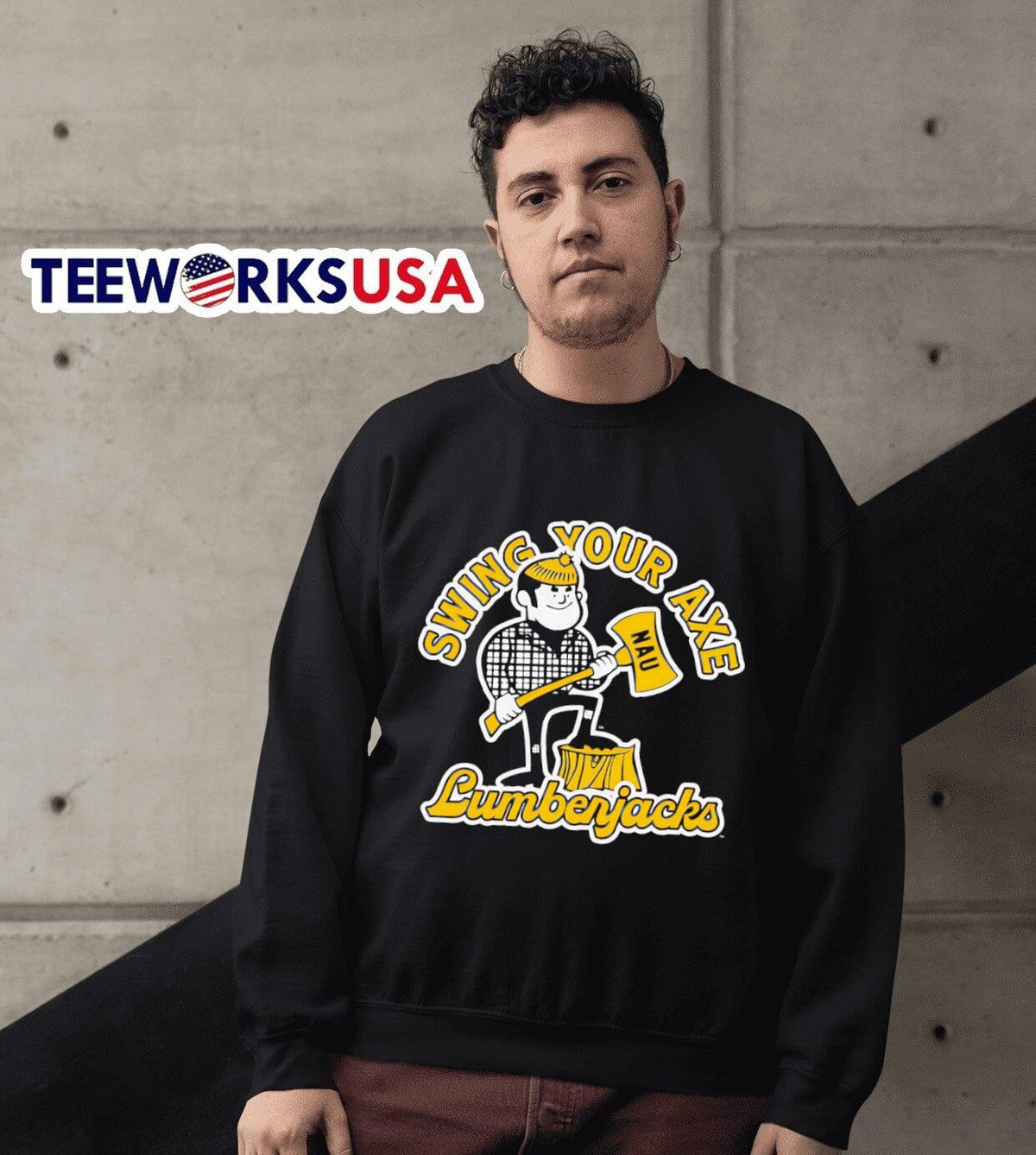 Northern Arizona Lumberjacks Swing Your Axe - Adult & Kids T-Shirts, Sweatshirts & Hoodies apparel design preview 6