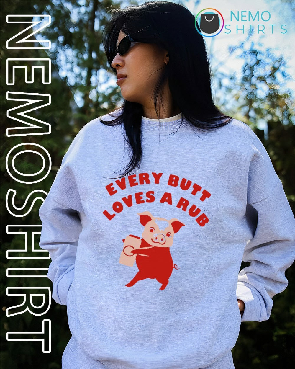 Every butt loves a rub pig - Adult & Kids T-Shirts, Sweatshirts & Hoodies apparel design preview 2