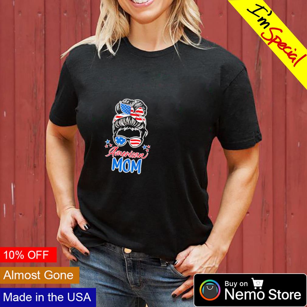 Messy bun American Mom - Adult & Kids T-Shirts, Sweatshirts & Hoodies apparel design preview 3
