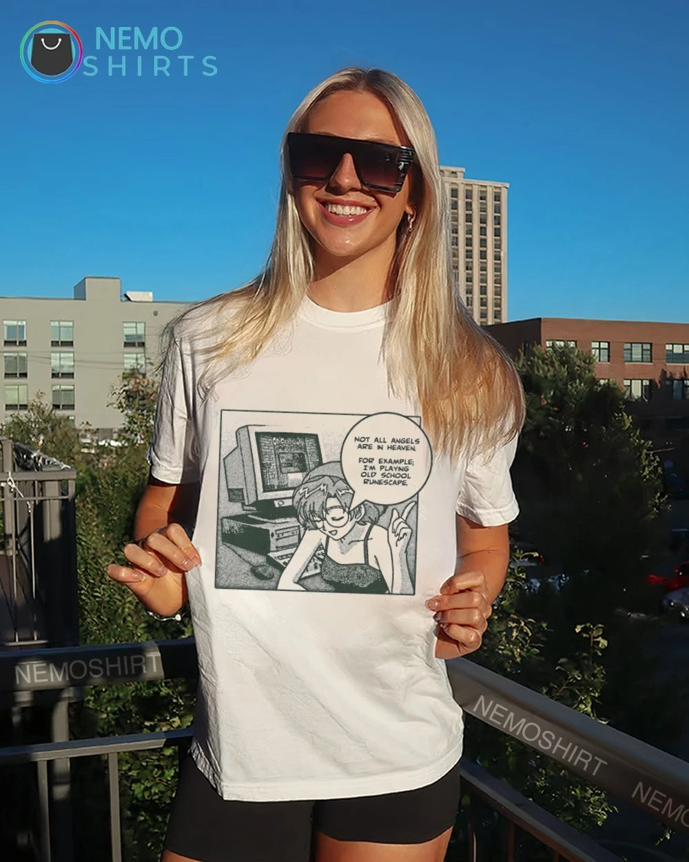 Not All Angels Are in Heaven I'm Playing Old School - Adult & Kids T-Shirts, Sweatshirts & Hoodies apparel design preview 4
