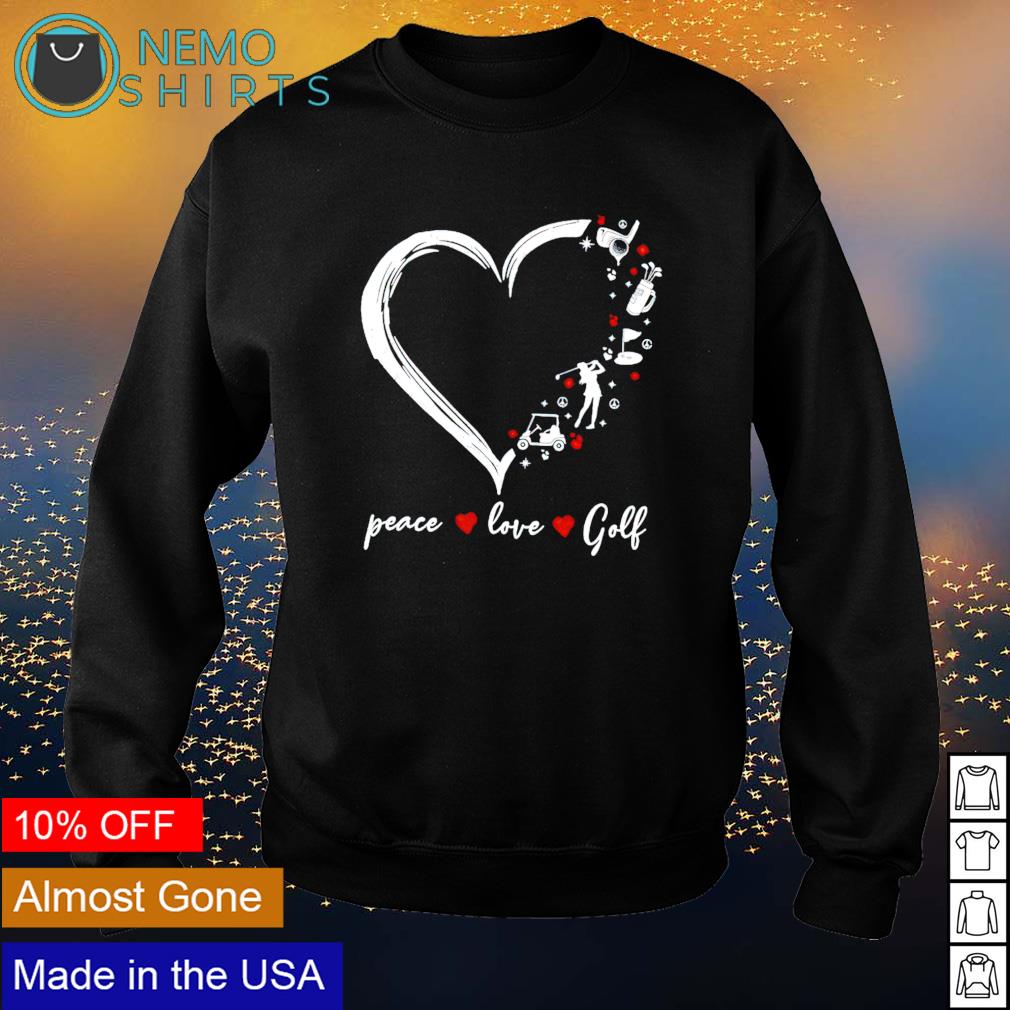 Heart peace love golf - Adult & Kids T-Shirts, Sweatshirts & Hoodies apparel design preview 4