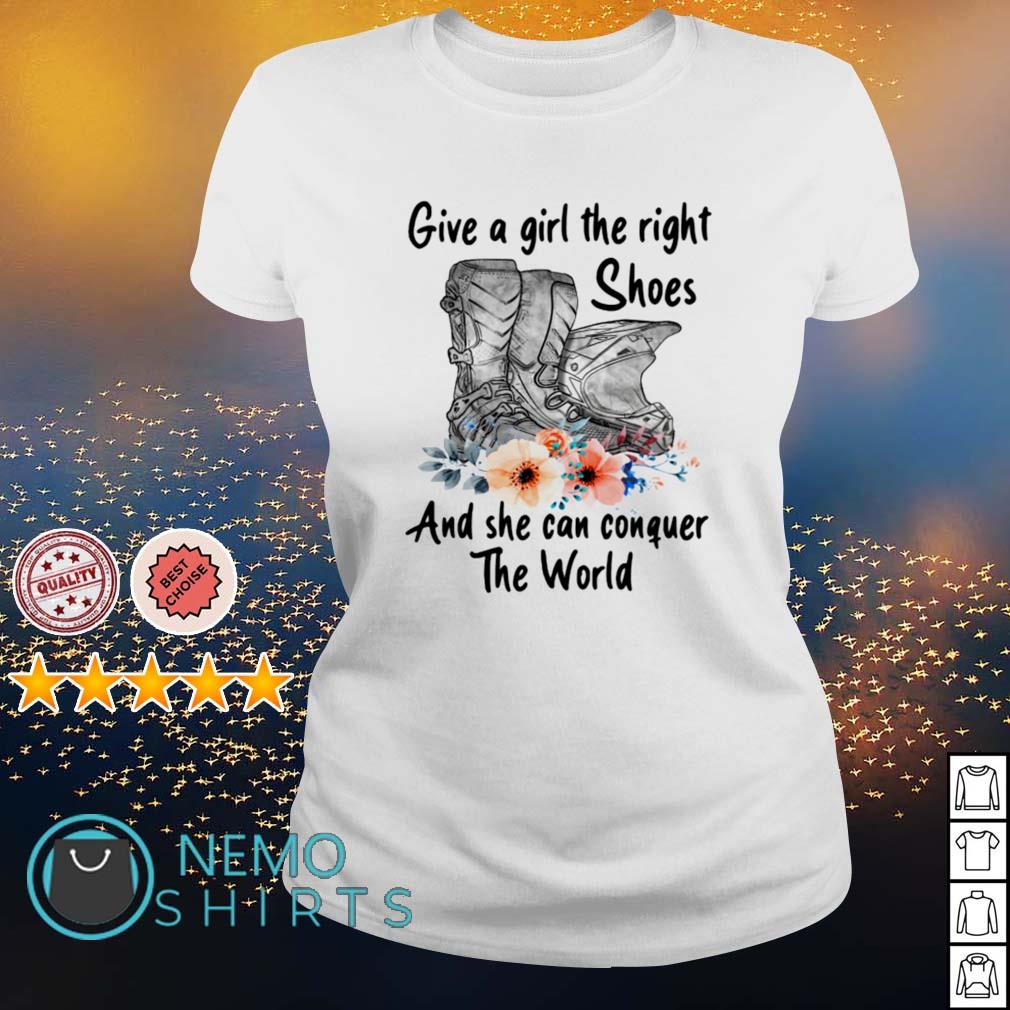 Give a girl the right shoes and she can conquer world - Adult & Kids T-Shirts, Sweatshirts & Hoodies apparel design preview 3