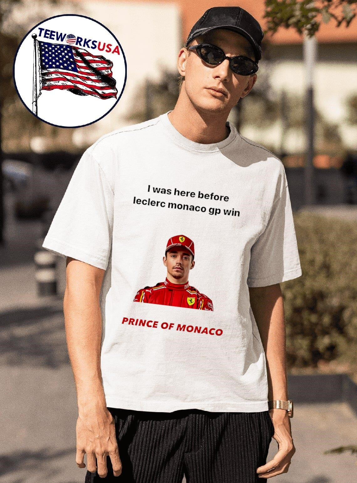 Charles Leclerc I was here before Monaco GP win - Adult & Kids T-Shirts, Sweatshirts & Hoodies apparel design preview 1