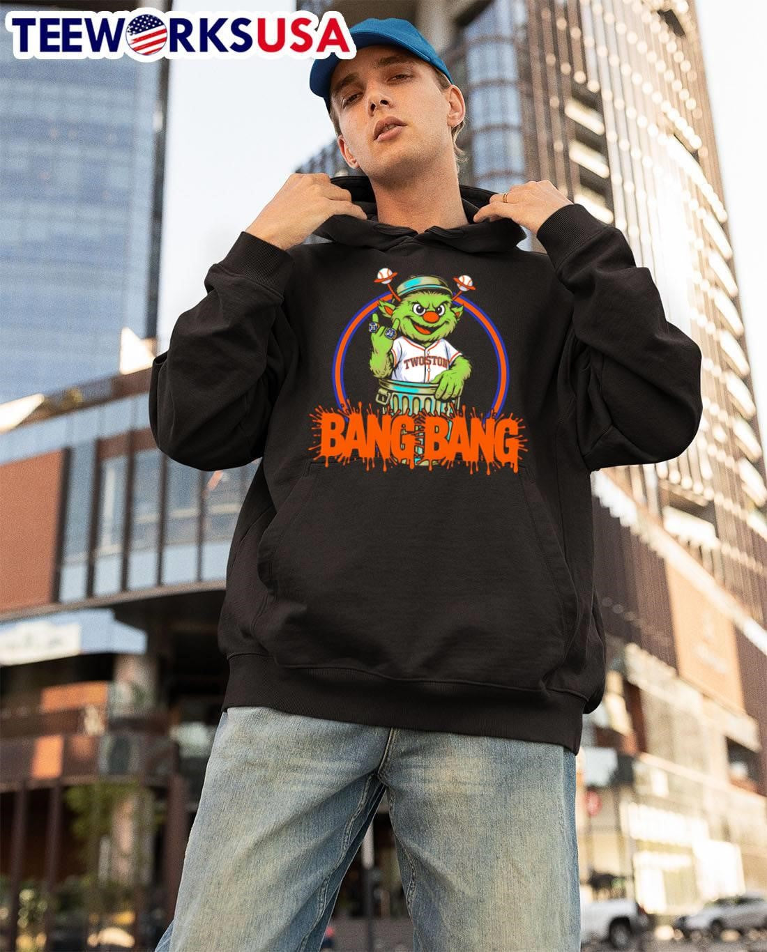 Bang Mascot Houston Astros - Adult & Kids T-Shirts, Sweatshirts & Hoodies apparel design preview 3