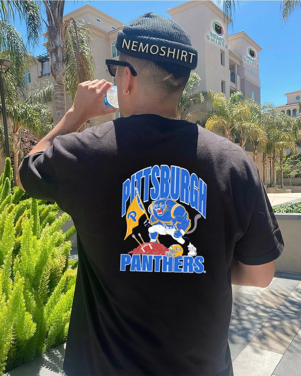 Pittsburgh Panthers mascot plant flag - Adult & Kids T-Shirts, Sweatshirts & Hoodies apparel design preview 4