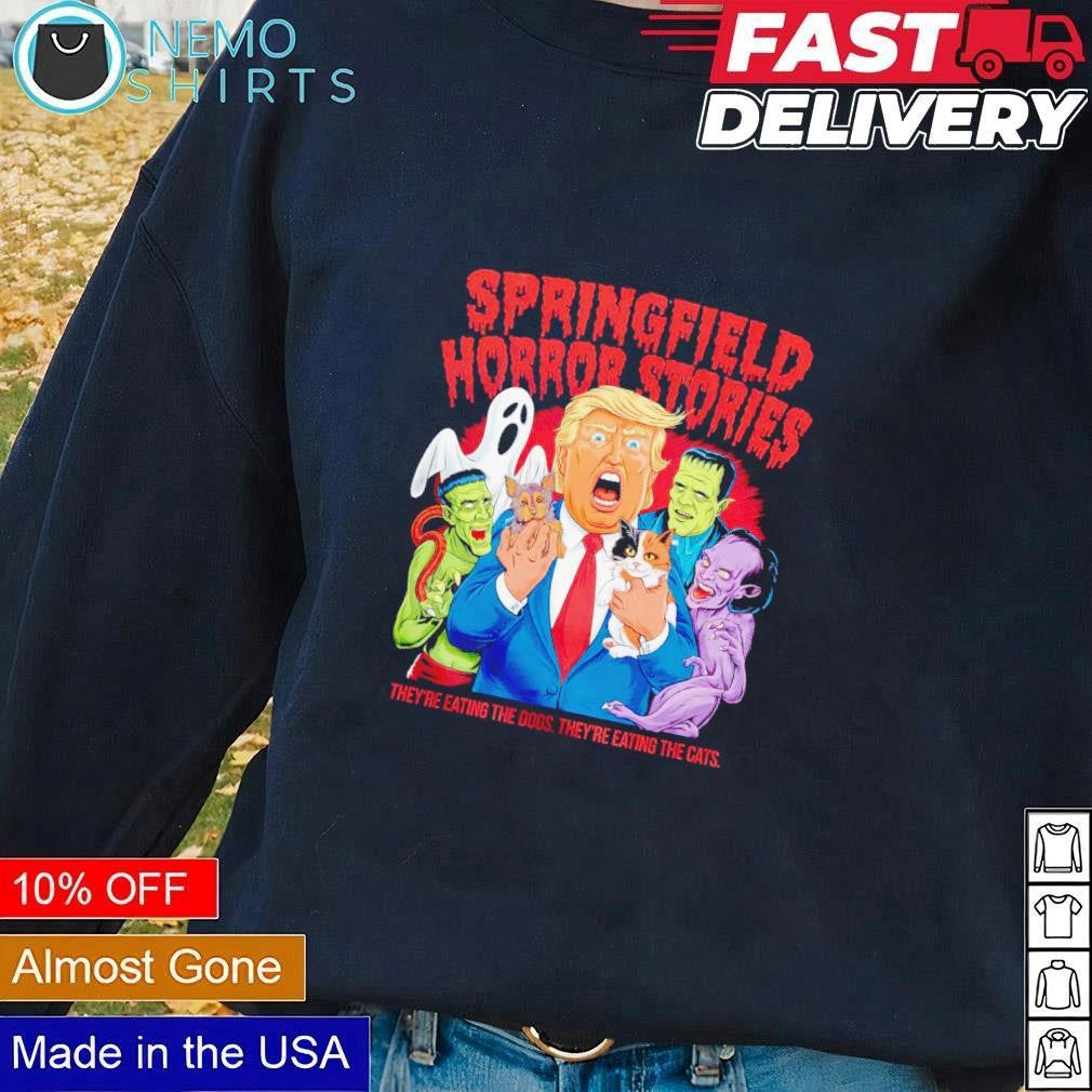 Springfield horror stories Trump save pets Halloween - Adult & Kids T-Shirts, Sweatshirts & Hoodies apparel design preview 1
