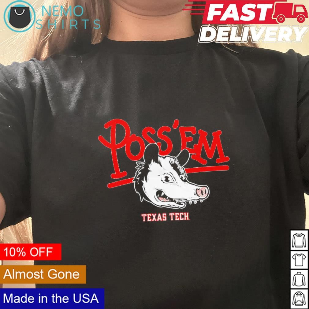 Poss 'em Texas Tech possum - Adult & Kids T-Shirts, Sweatshirts & Hoodies apparel design preview 3