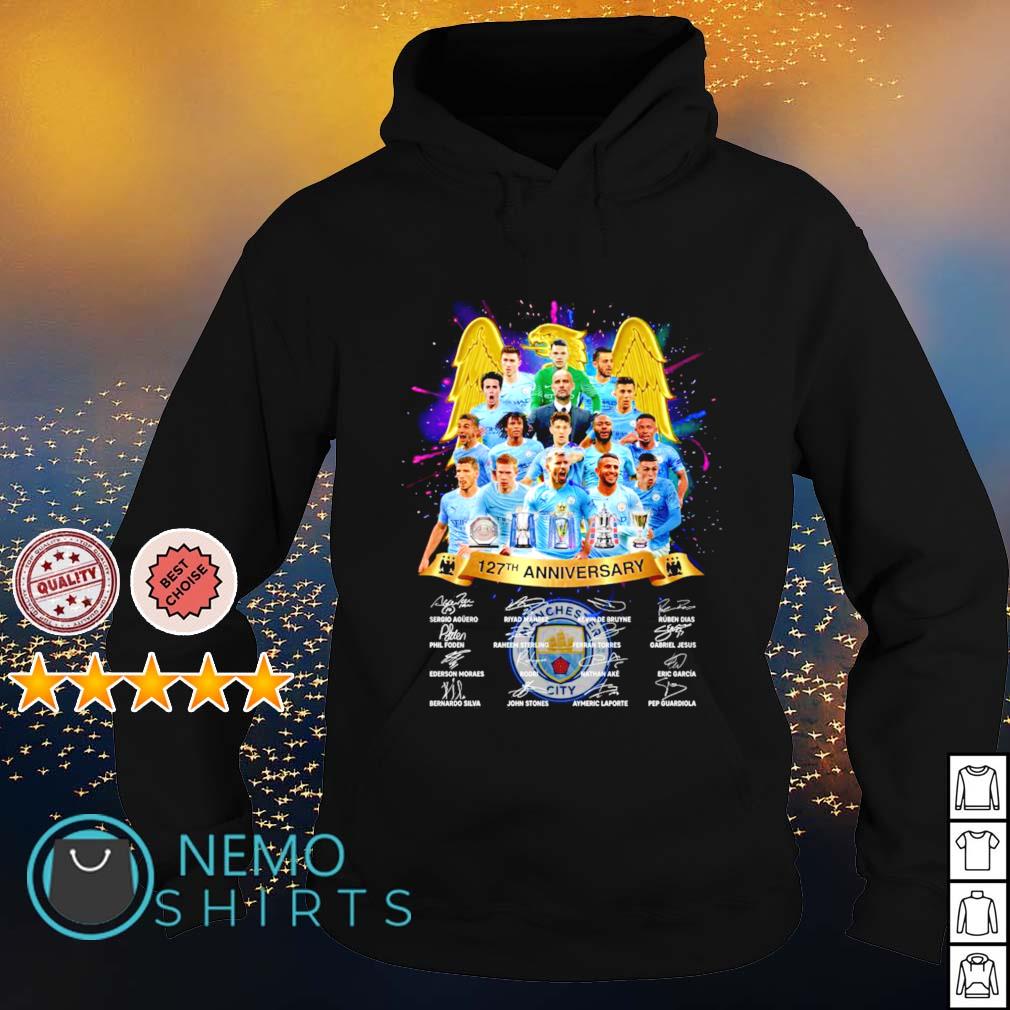 Manchester CIty 127th Anniversary players signature - Adult & Kids T-Shirts, Sweatshirts & Hoodies apparel design preview 2