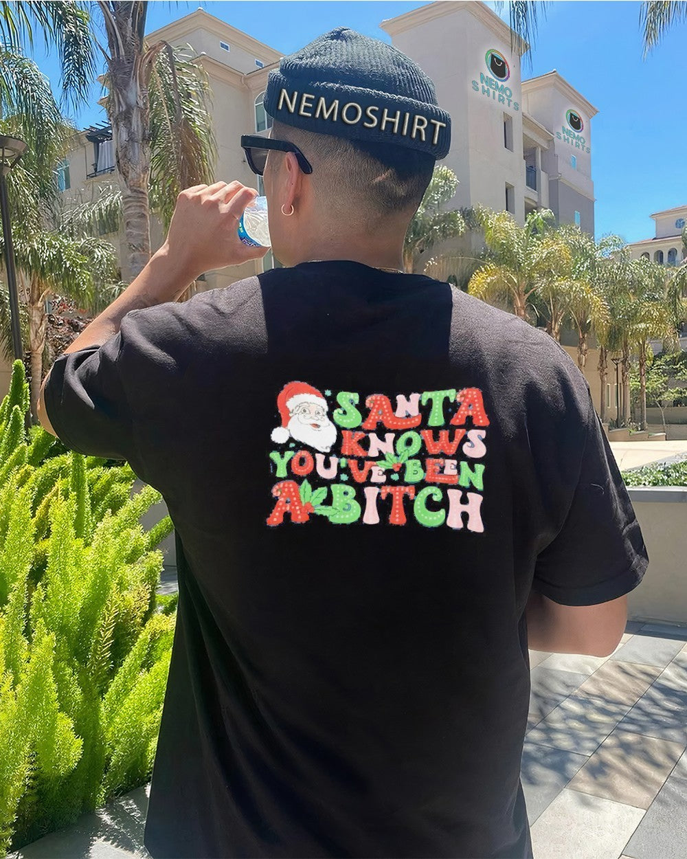 Santa knows you've been a bitch Christmas - Adult & Kids T-Shirts, Sweatshirts & Hoodies apparel design preview 4
