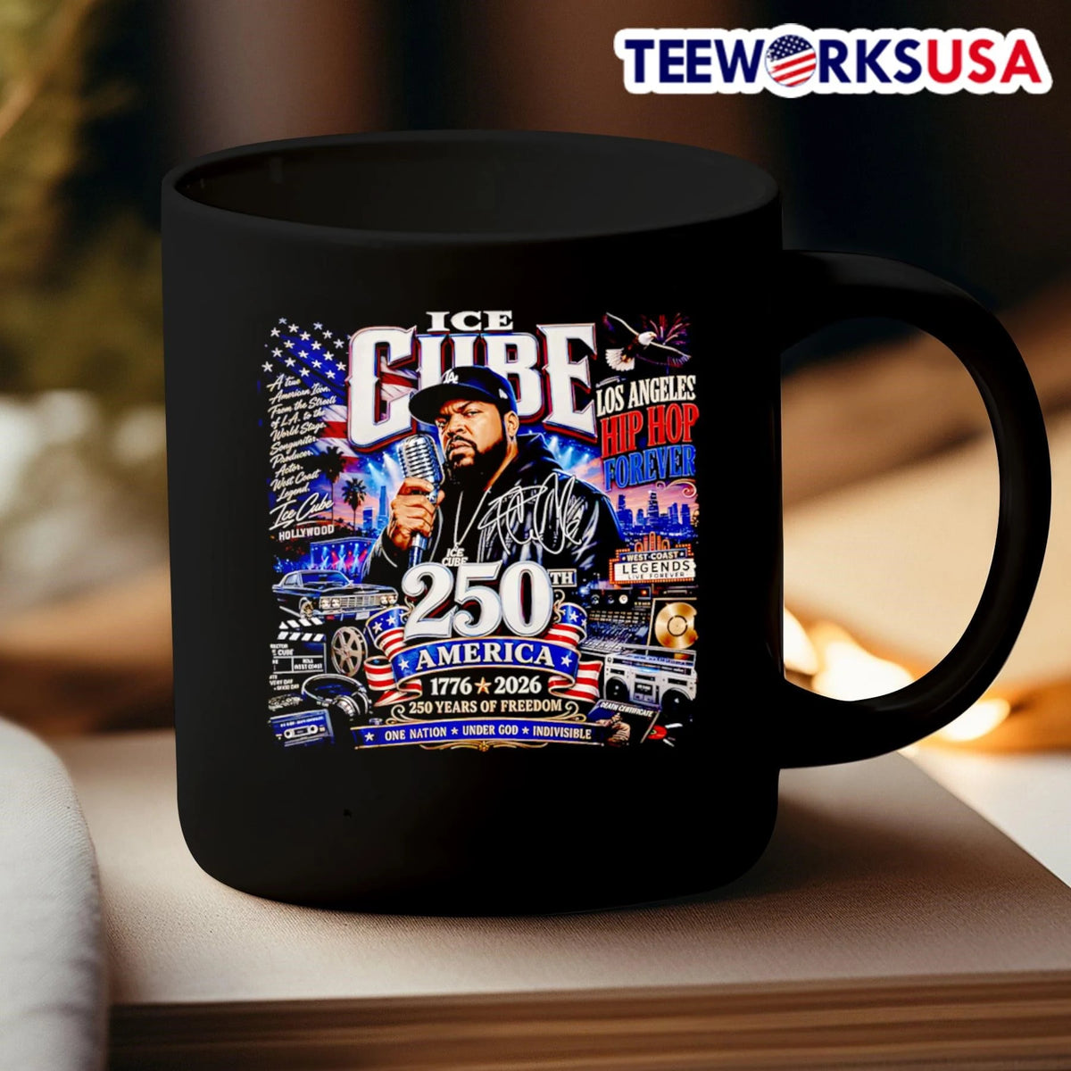 Ice Cube 250 Years Of Freedom America 1776 2026 - Adult & Kids T-Shirts, Sweatshirts & Hoodies apparel design preview 3