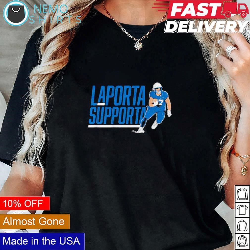 Sam LaPorta Supporta Detroit Lions - Adult & Kids T-Shirts, Sweatshirts & Hoodies apparel design preview 1