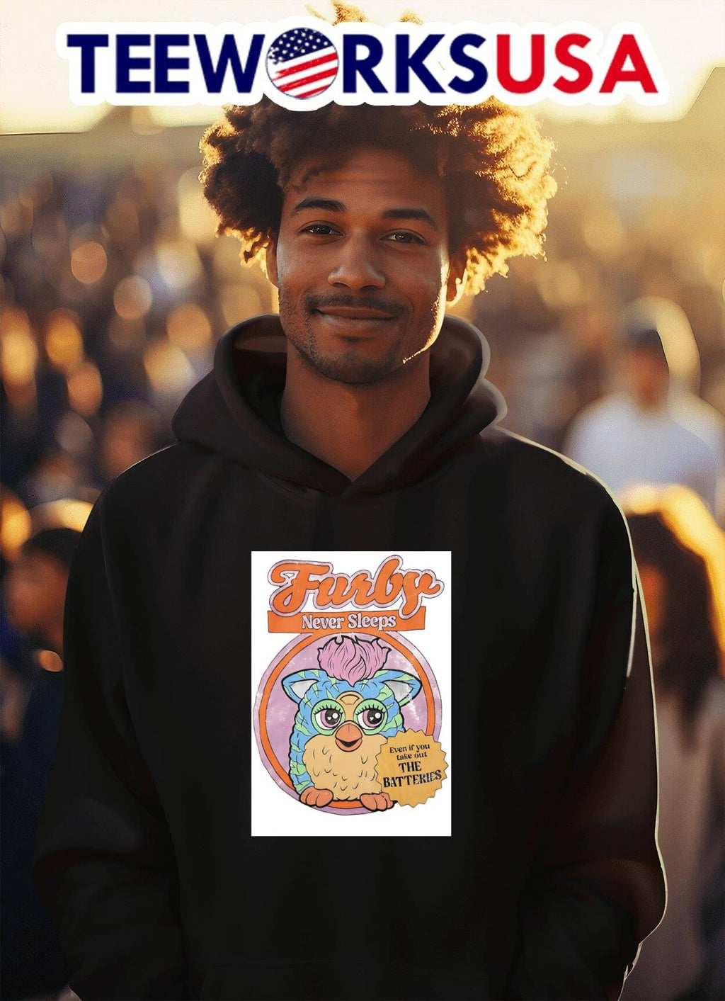 Furby never sleep even if you take out the batteries - Adult & Kids T-Shirts, Sweatshirts & Hoodies apparel design preview 2