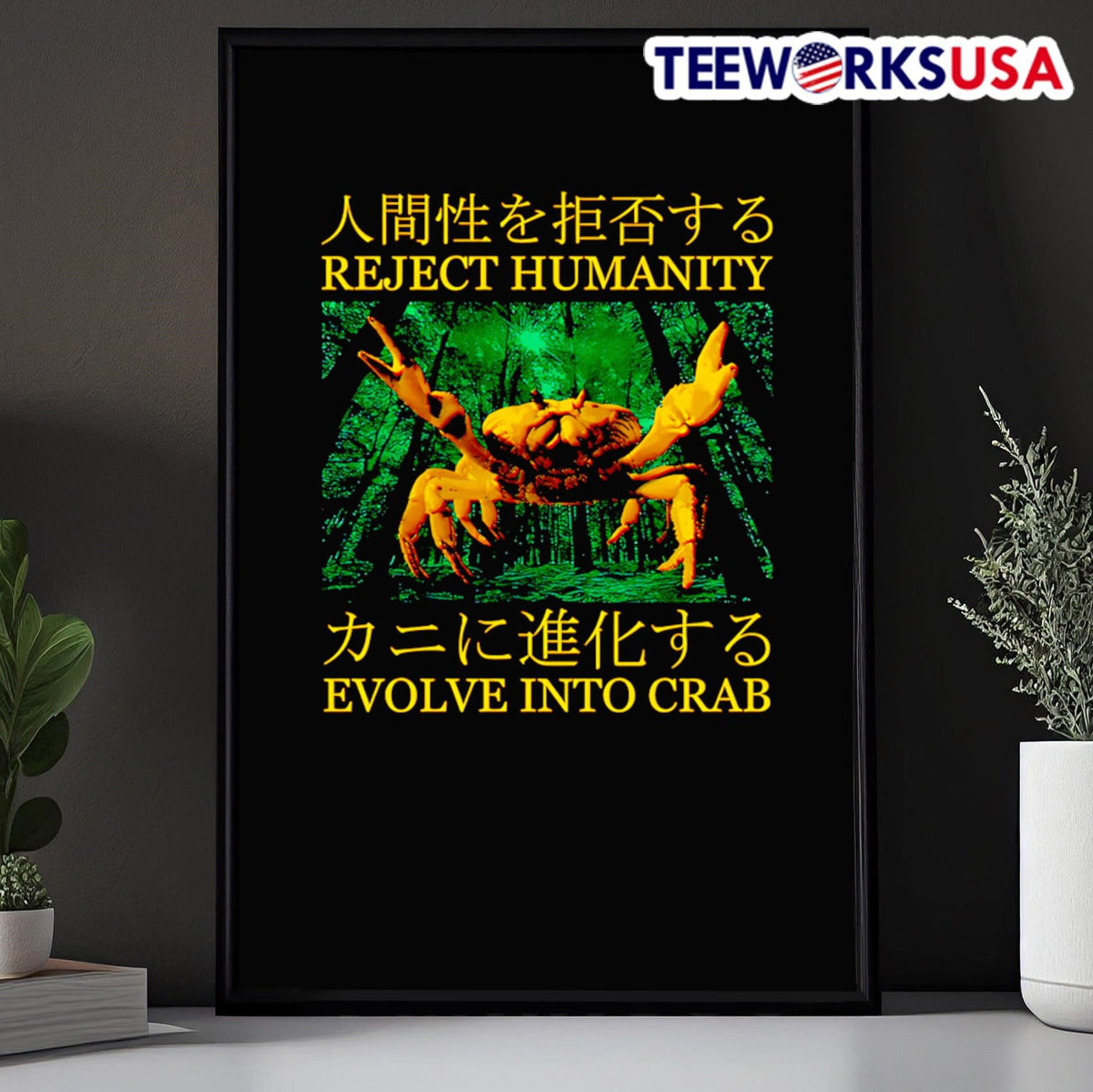 Reject humanity evolve into crab - Adult & Kids T-Shirts, Sweatshirts & Hoodies apparel design preview 5