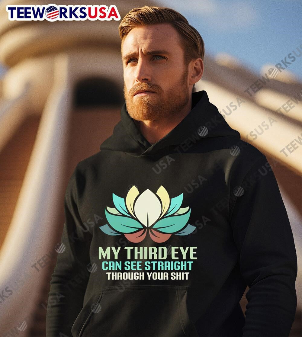 My Third Eye Can See Straight Through Your Shit Retro - Adult & Kids T-Shirts, Sweatshirts & Hoodies apparel design preview 3