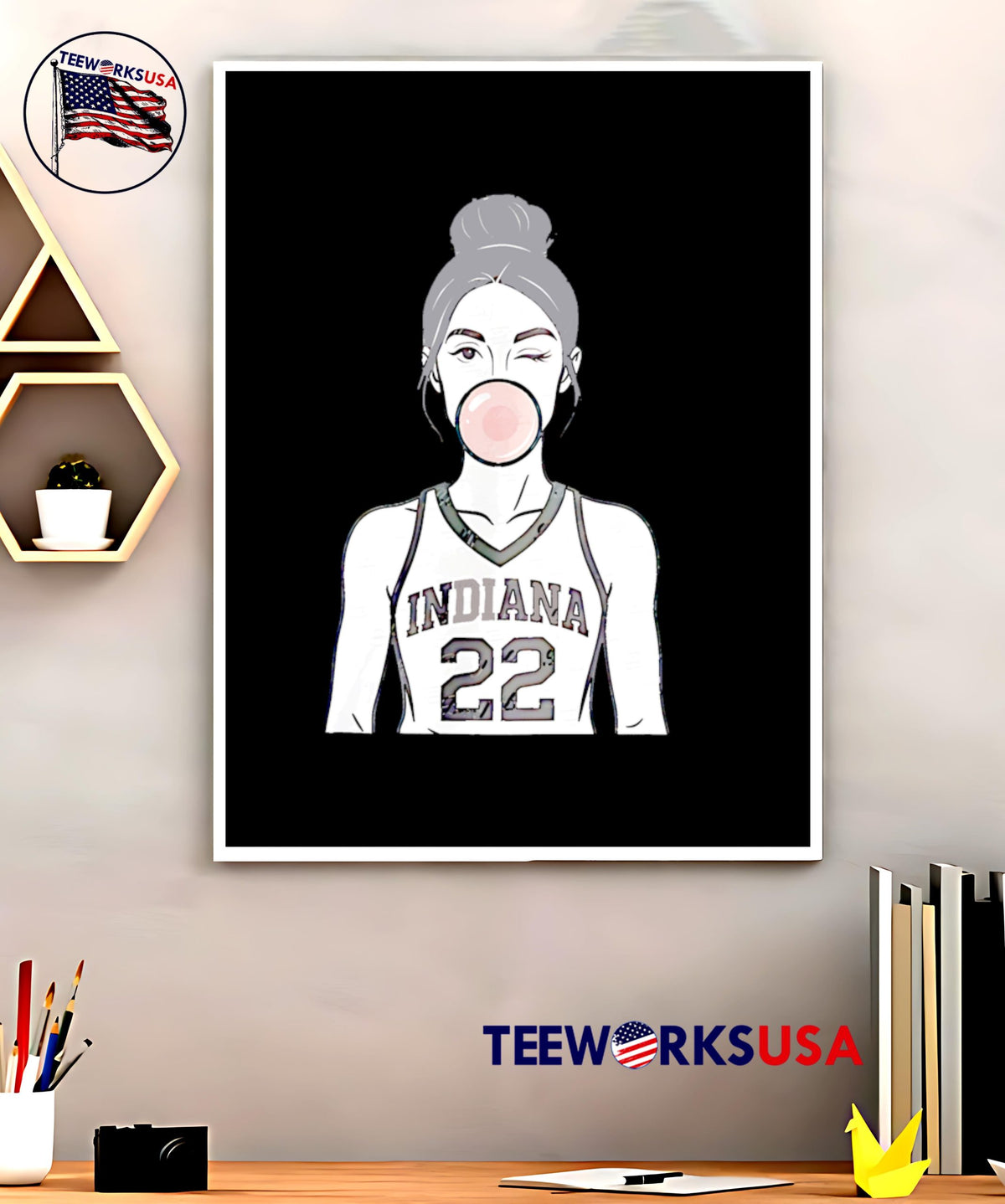 Caitlin Clark blow gum comic - Adult & Kids T-Shirts, Sweatshirts & Hoodies apparel design preview 5