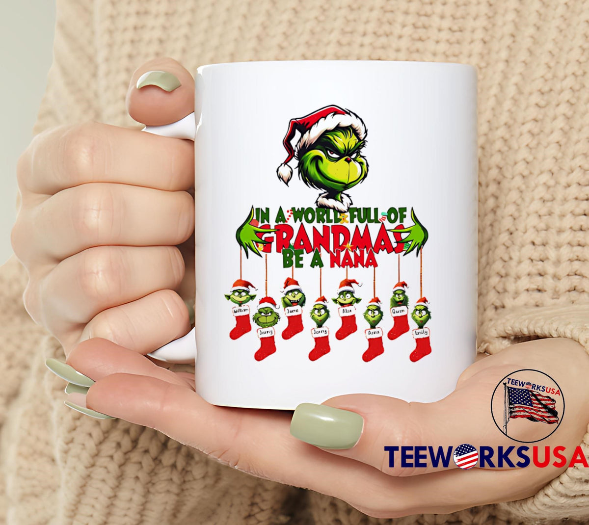 In a World Full of Grandmas Be Nana Grinch Christmas - Adult & Kids T-Shirts, Sweatshirts & Hoodies apparel design preview 6
