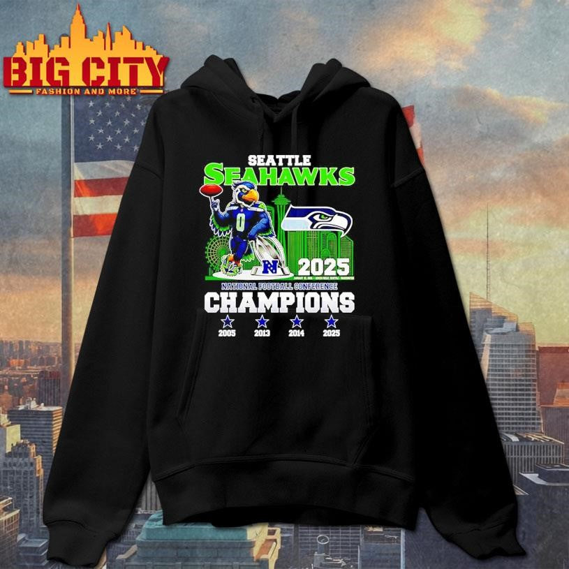 Seattle Seahawks mascot Blitz National Football - Adult & Kids T-Shirts, Sweatshirts & Hoodies apparel design preview 2