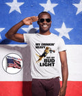 Dog my drinking heavy but bud light - Adult & Kids T-Shirts, Sweatshirts & Hoodies apparel design preview 1