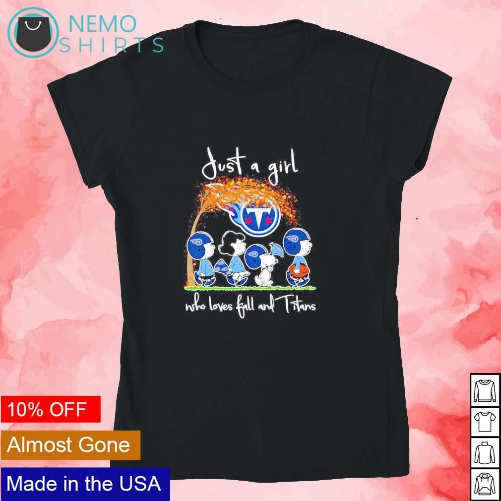 Just a girl who loves fall and Titans Peanuts - Adult & Kids T-Shirts, Sweatshirts & Hoodies apparel design preview 4