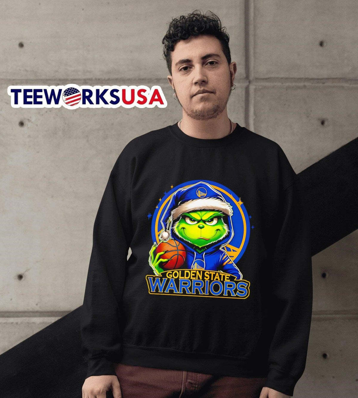 Santa Grinch Golden State Warriors - Adult & Kids T-Shirts, Sweatshirts & Hoodies apparel design preview 6