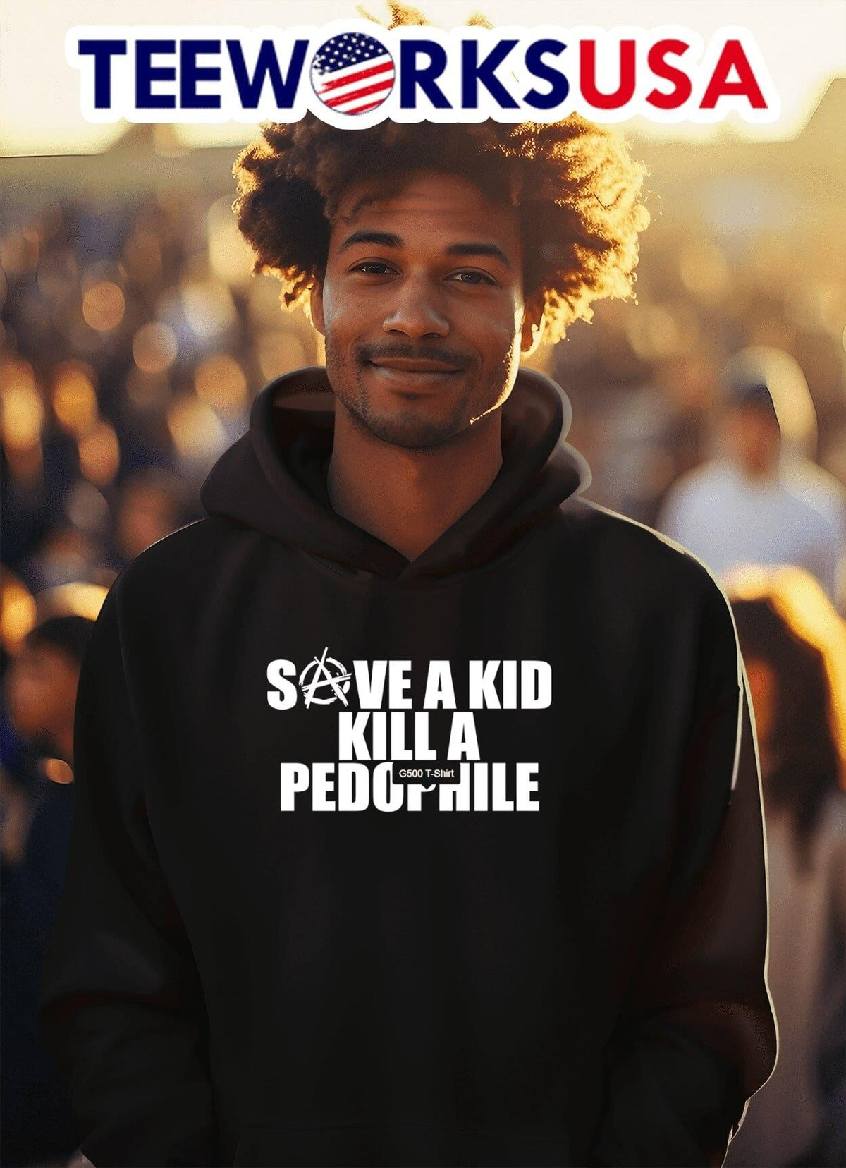 Save a kid kill pedophile - Adult & Kids T-Shirts, Sweatshirts & Hoodies apparel design preview 2
