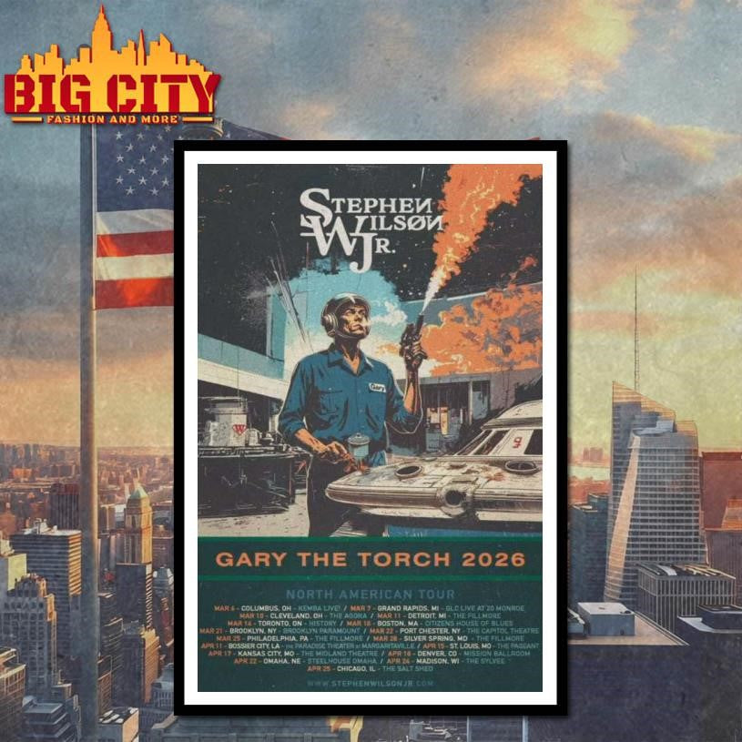 Stephen Wilson Jr Gary The Torch Tour 2026 Poster - Adult & Kids T-Shirts, Sweatshirts & Hoodies apparel design preview 4