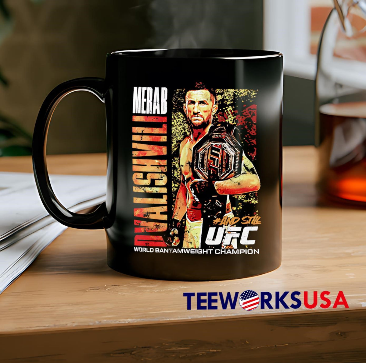 UFC 316 Black Merab Dvalishvili #AndStill World Men's - Adult & Kids T-Shirts, Sweatshirts & Hoodies apparel design preview 2
