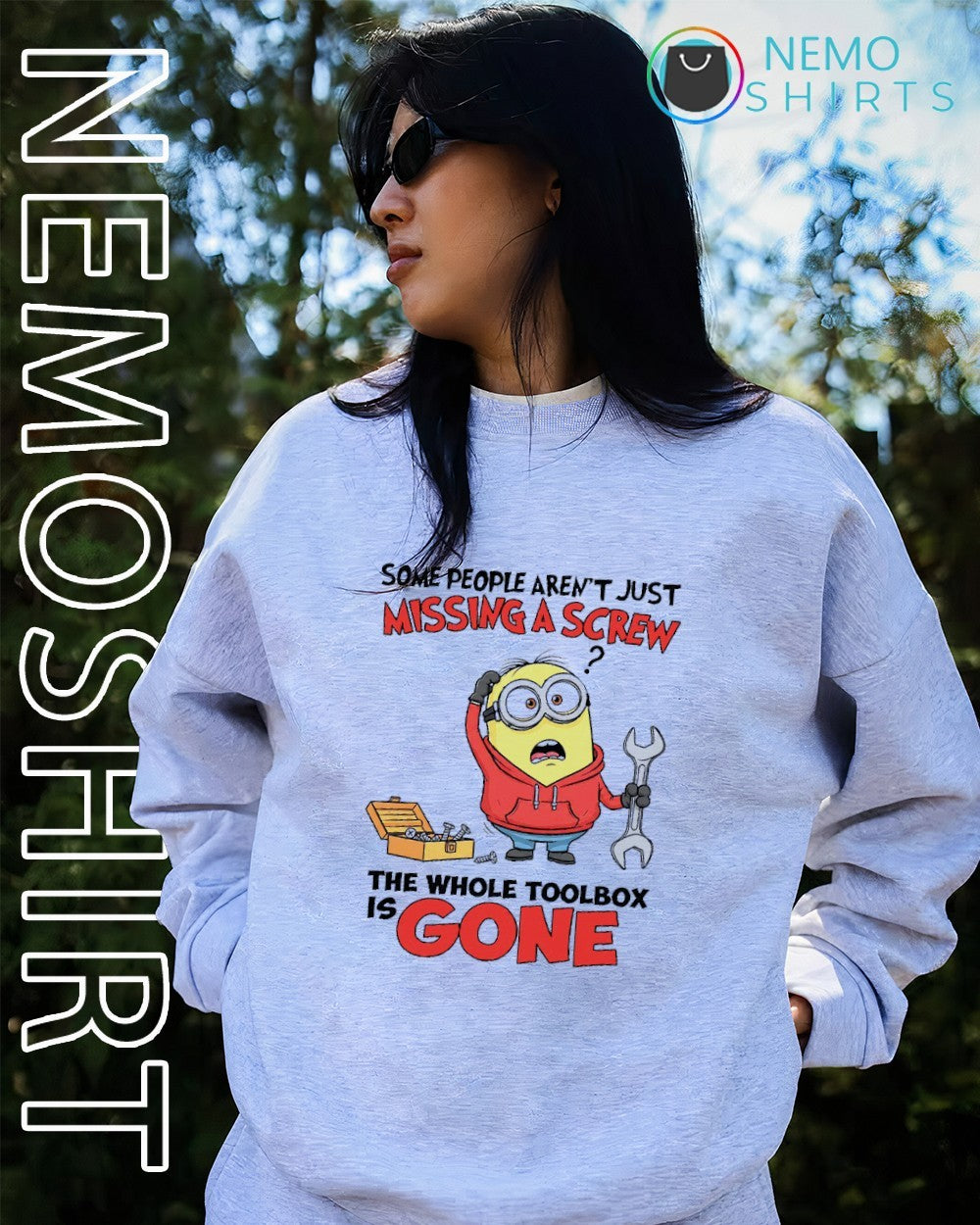 Some people aren't just missing a screw Minion - Adult & Kids T-Shirts, Sweatshirts & Hoodies apparel design preview 2