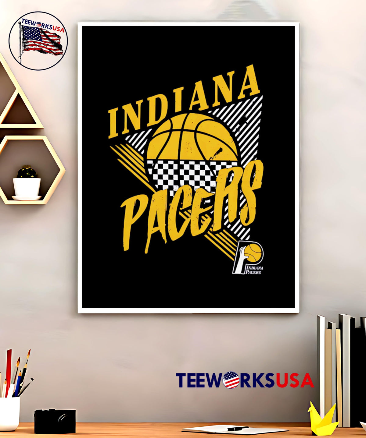 Mitchell And Mess Indiana Pacers Slam Dunk - Adult & Kids T-Shirts, Sweatshirts & Hoodies apparel design preview 5