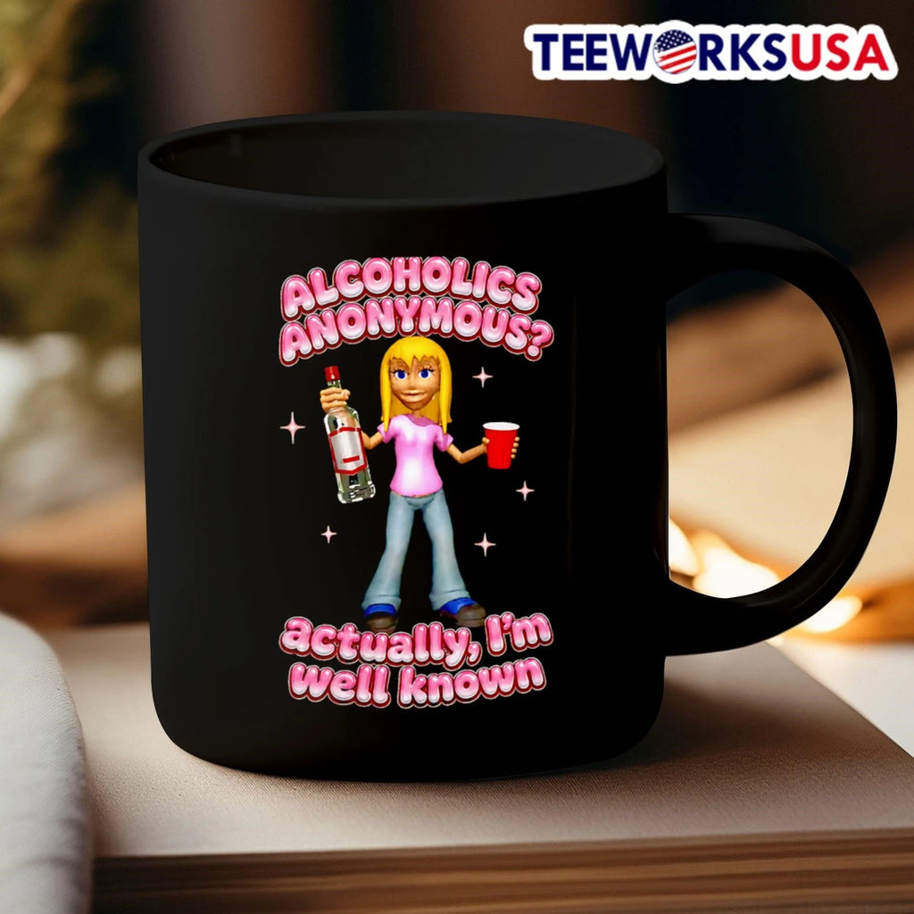 Alcoholics Anonymous Actually Im Well Known Cartoon - Adult & Kids T-Shirts, Sweatshirts & Hoodies apparel design preview 3