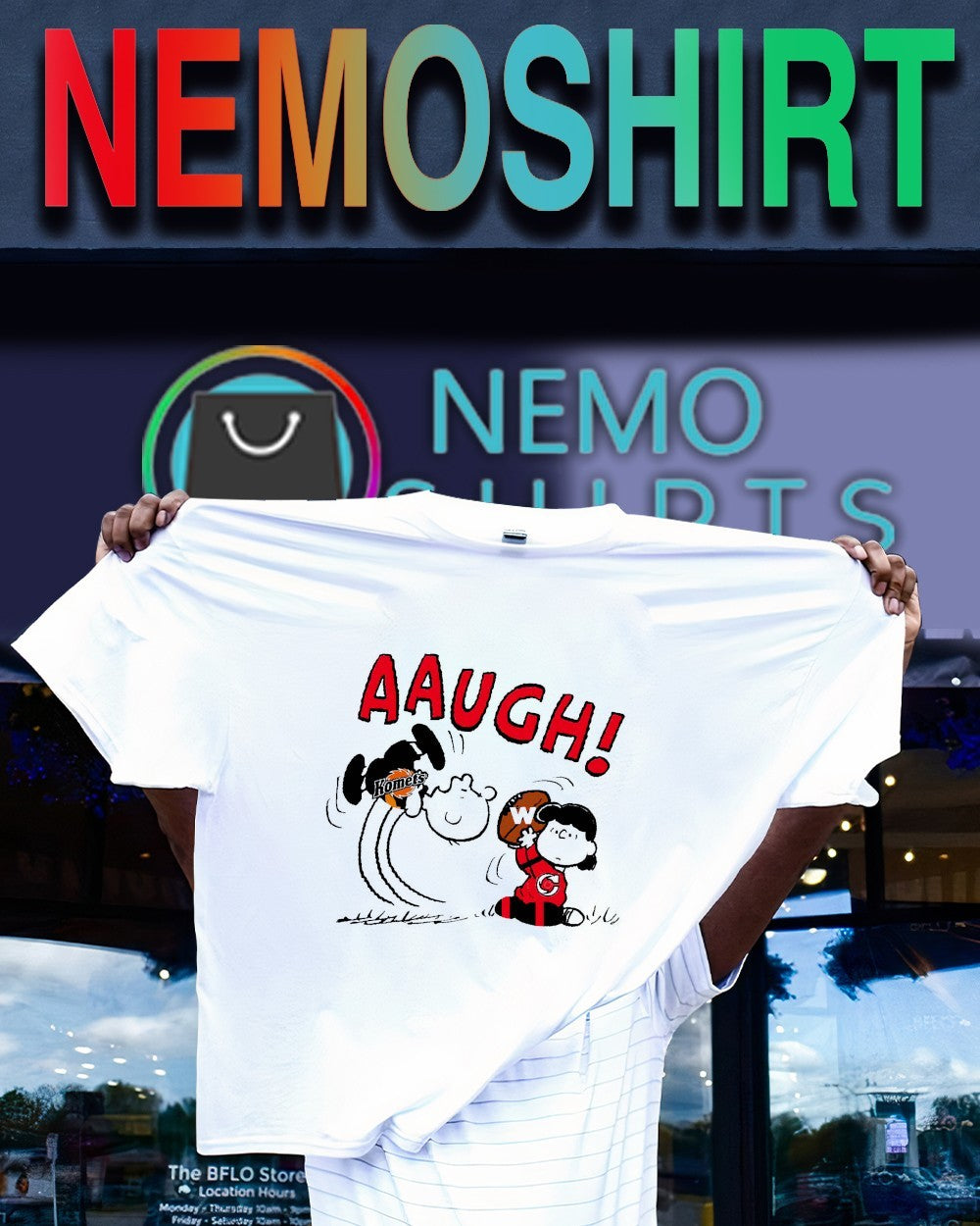 Charlie Brown and Lucy aaugh Cincinnati Cyclones - Adult & Kids T-Shirts, Sweatshirts & Hoodies apparel design preview 1