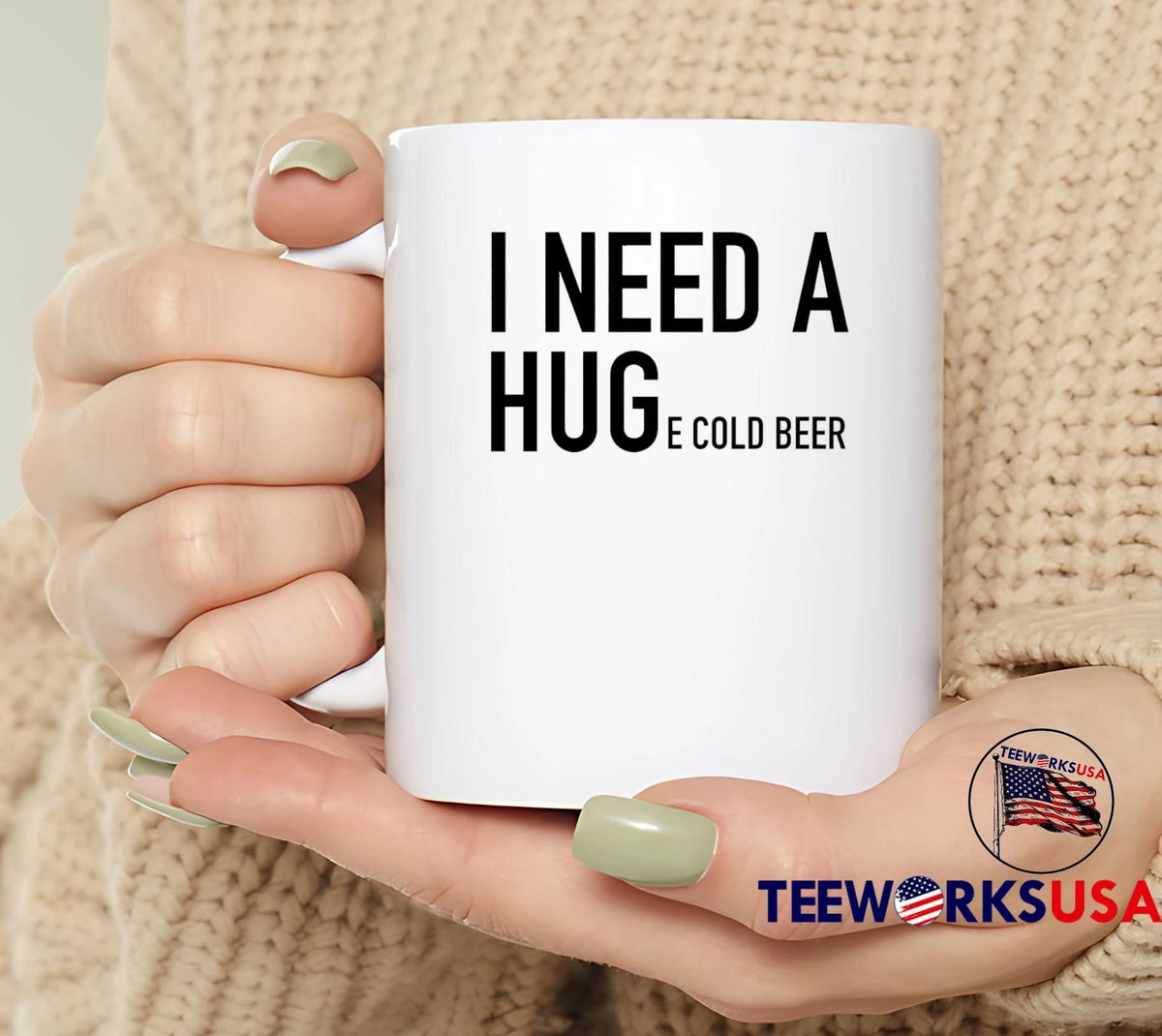 I Need A Huge Cold Beer Minimalist Bold Typography - Adult & Kids T-Shirts, Sweatshirts & Hoodies apparel design preview 4