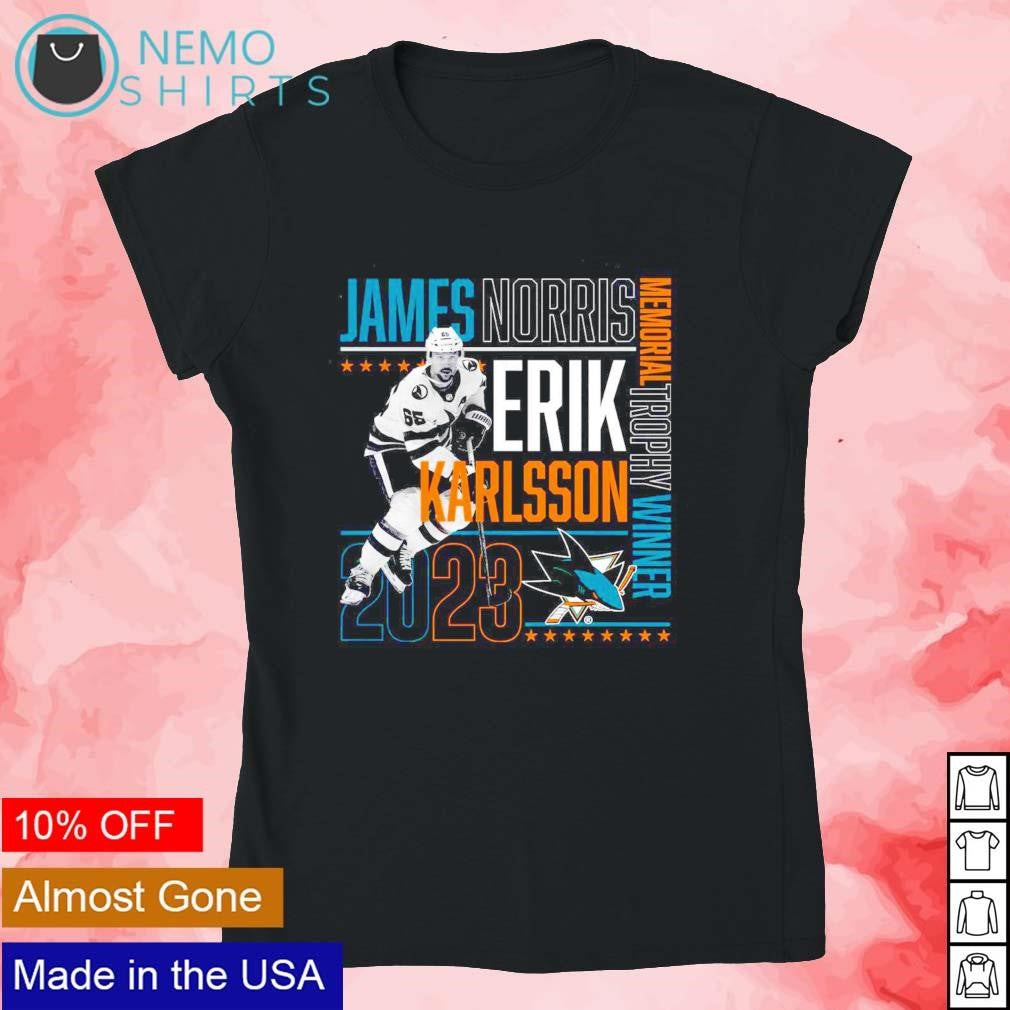 Erik Karlsson San Jose Sharks 2023 James Norris - Adult & Kids T-Shirts, Sweatshirts & Hoodies apparel design preview 4