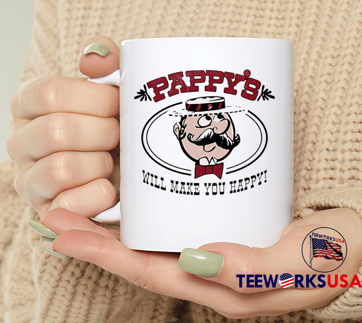 Pappy's Will Make You Happy - Adult & Kids T-Shirts, Sweatshirts & Hoodies apparel design preview 6