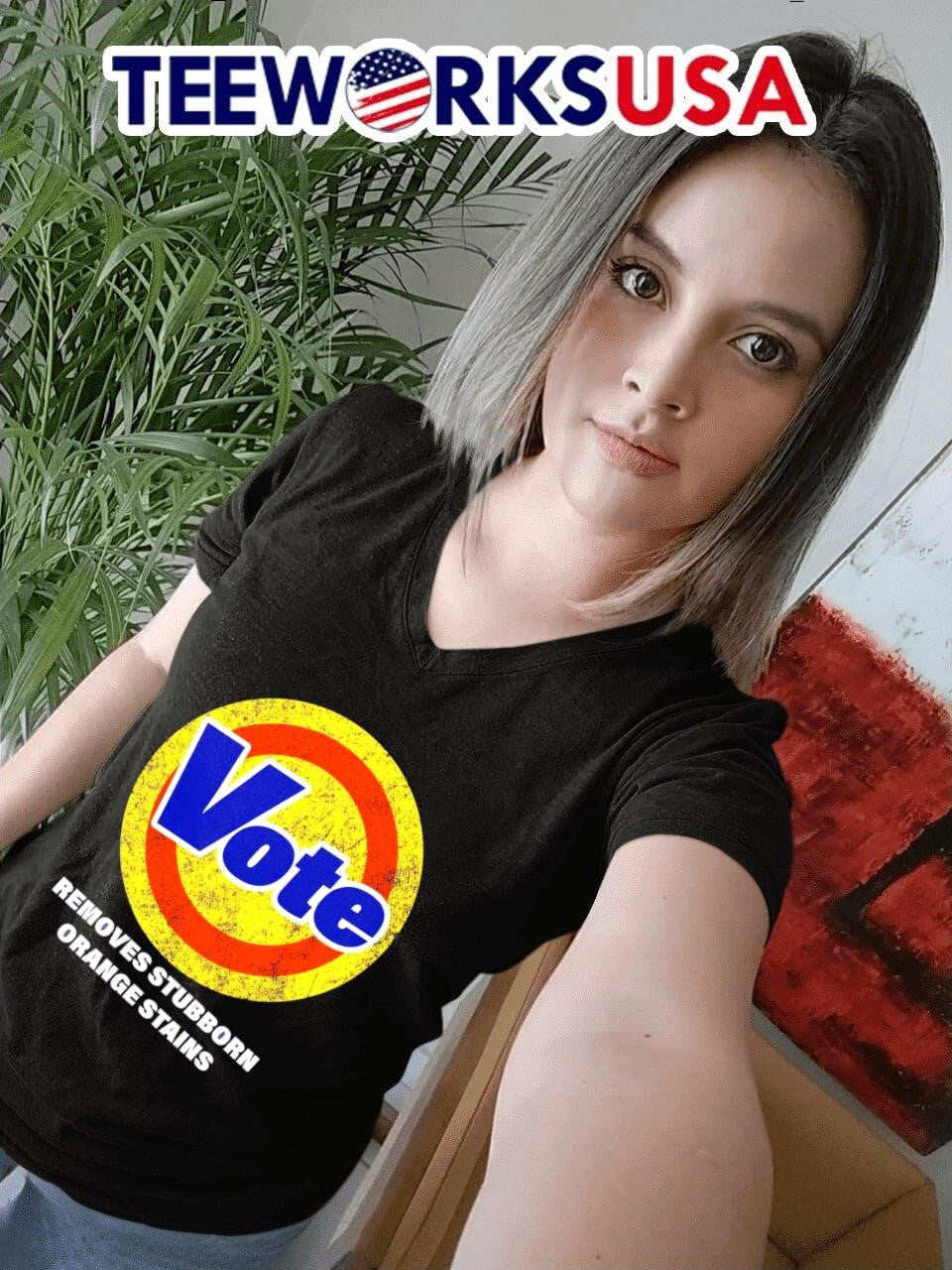 Vote removes stubborn orange stains - Adult & Kids T-Shirts, Sweatshirts & Hoodies apparel design preview 4
