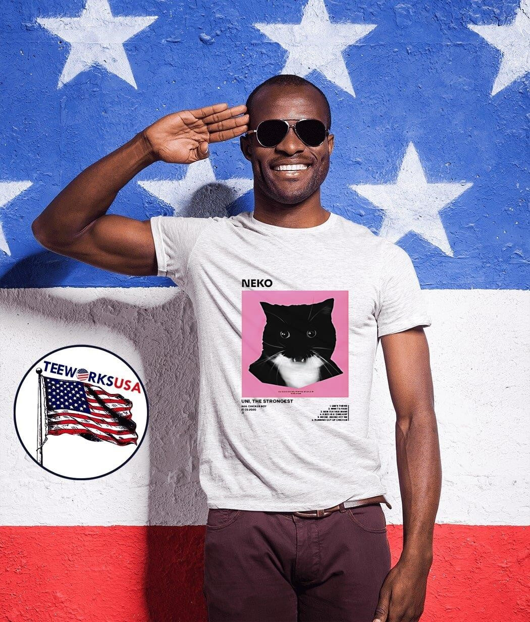 Neko Uni The Strongest black cat - Adult & Kids T-Shirts, Sweatshirts & Hoodies apparel design preview 1