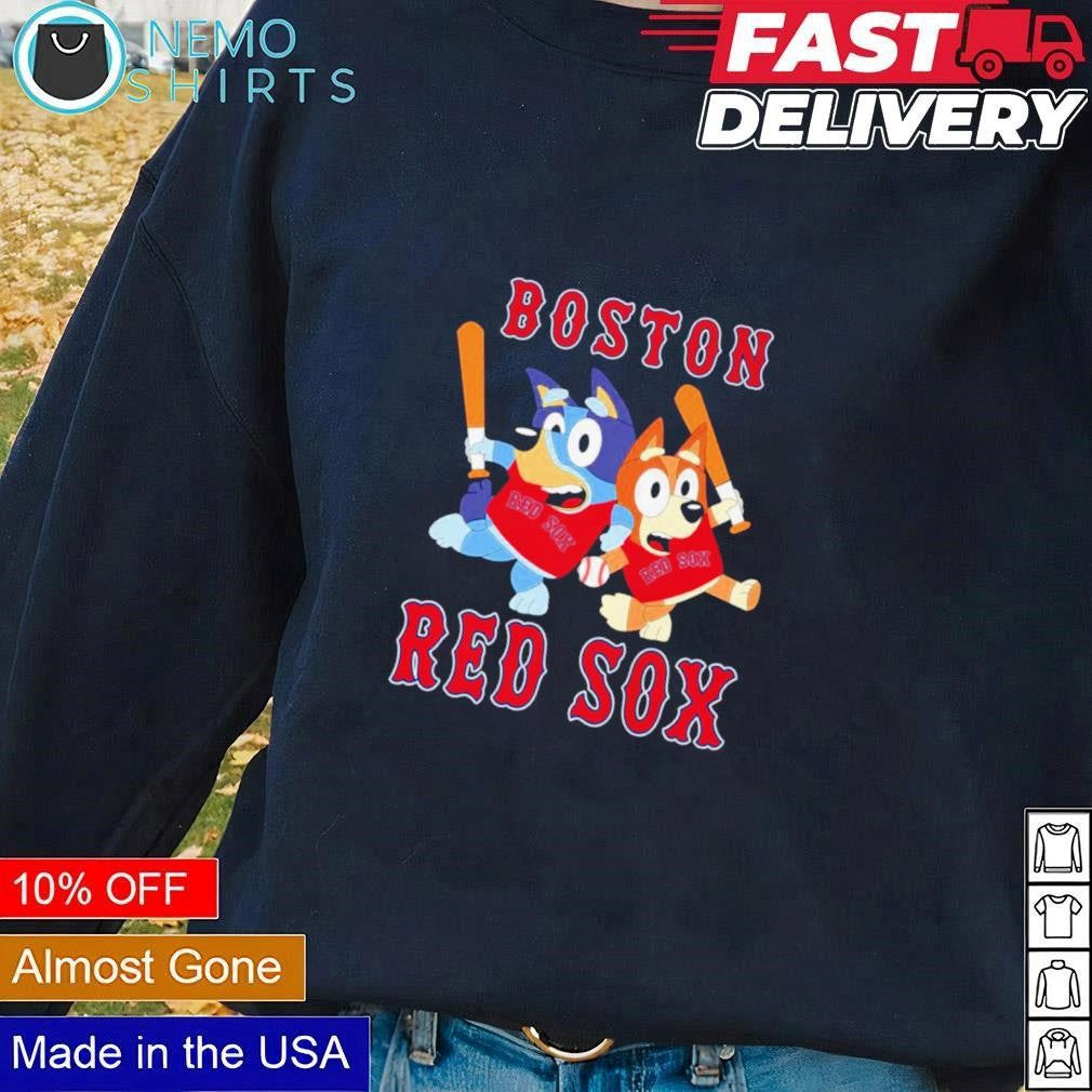 Bluey and Bingo Boston Red Sox baseball - Adult & Kids T-Shirts, Sweatshirts & Hoodies apparel design preview 1