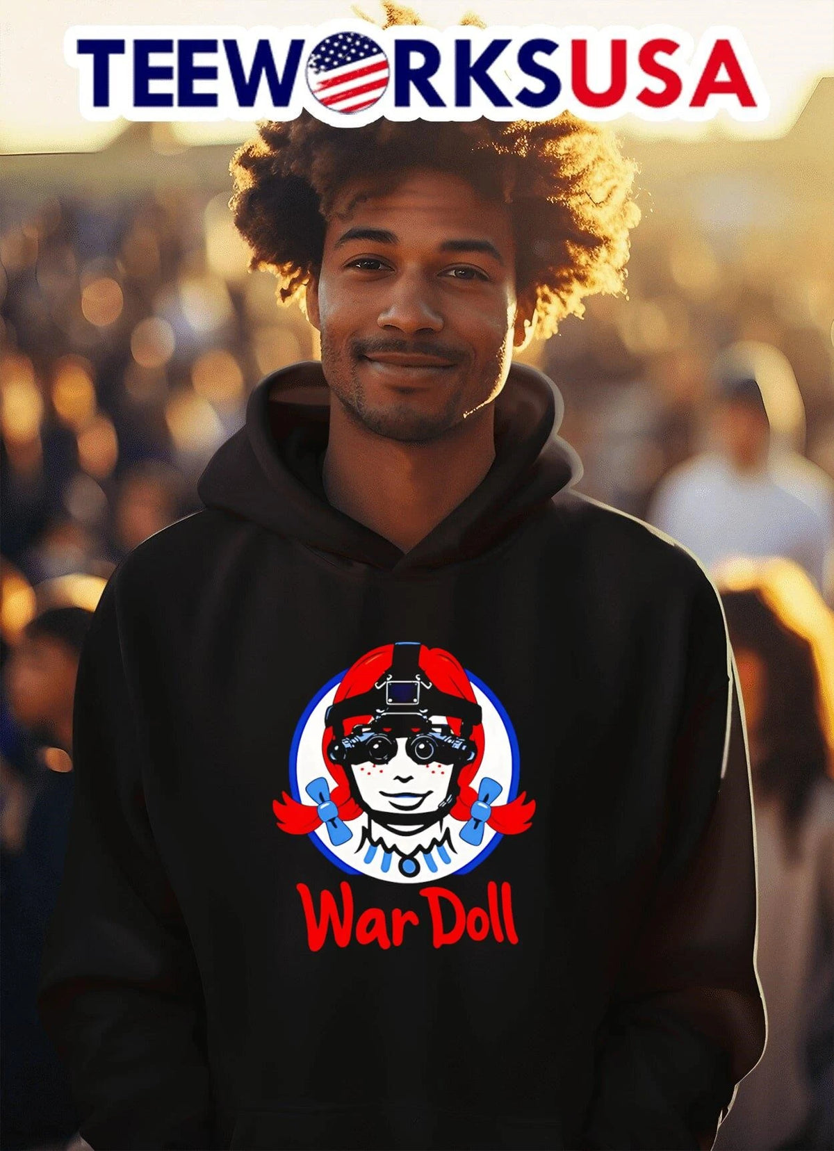 War Doll Wendy Night Vision Goggles Wendy's - Adult & Kids T-Shirts, Sweatshirts & Hoodies apparel design preview 2